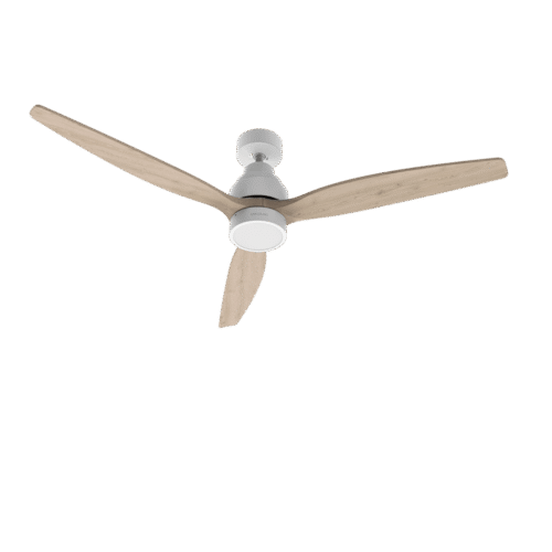 Imagen 2 Ventilador de techo de 52" con motor DC de 30 W, luz LED y diseño blanco y madera. Silencioso, con mando a distancia, 6 velocidades y función verano-invierno.