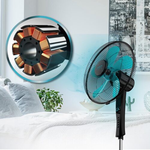 5903-Imagen-2 Imagen 2 Ventilador de pie EnergySilence 520 Power Black de 50 W, 5 aspas de 40 cm, motor de cobre, 4 velocidades y altura ajustable. Potencia y frescor silencioso.
