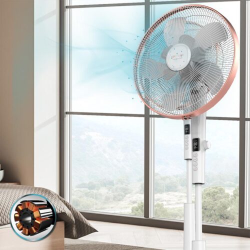 5915-Imagen-2 Imagen 2 Ventilador de pie Cecotec EnergySilence 1030 SmartExtreme con motor DC de 28 W, 10 aspas, 24 velocidades, mando a distancia y altura ajustable de 115-135 cm.