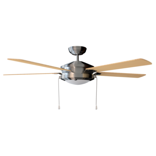 Imagen 2 Ventilador de techo de 52” con luz LED y motor de 60 W. Ofrece 5 aspas reversibles, 3 velocidades y función invierno para climatización eficiente todo el año.