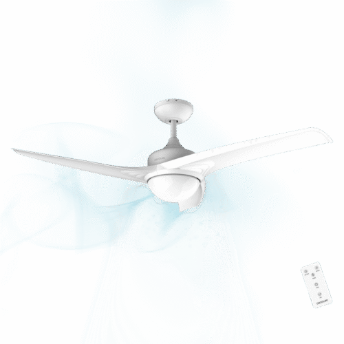 5946-Imagen-2 Imagen 2 Ventilador de techo EnergySilence Aero 550 de 60 W y 132 cm. Motor silencioso, 3 aspas, luz LED, mando a distancia y función verano/invierno en color blanco.