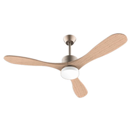 Imagen 2 Ventilador de techo con motor DC de 35 W y 52". Acabado dorado, luz LED, 5 velocidades, mando a distancia y función invierno para climatización eficiente.