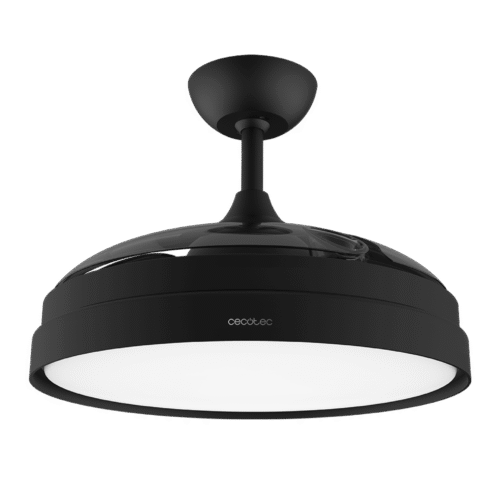 5993-Imagen-2 Imagen 2 Ventilador de techo con aspas retráctiles y luz LED de 3 tonos. Motor de 40 W silencioso, diámetro de 106 cm, temporizador y función verano-invierno.