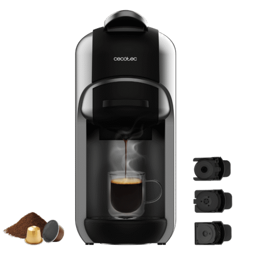 Vista frontal del microondas digital Cecotec Proclean 2500 con panel de control táctil y mando giratorio