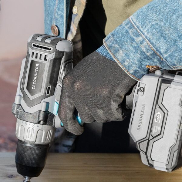 70001-Imagen-5 Imagen 5 Taladro atornillador CecoRaptor Perfect Drill 4020 Brushless Ultra con batería de 20V y 4000 mAh, motor sin escobillas, 46 Nm de torque y 2000 rpm de velocidad.