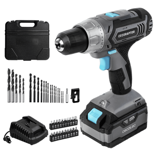 70007 Amoladora angular a batería RadialPower 2120 Freemove de CECOTEC de 21V con maletín de transporte y 8 discos de 125mm