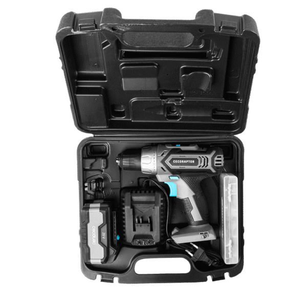 70007-Imagen-2 Imagen 2 Taladro atornillador CecoRaptor Perfect Drill 4020 Advance con batería 20V y 4000 mAh. Potencia de 46 Nm, 2 velocidades y portabrocas rápido de 13 mm.