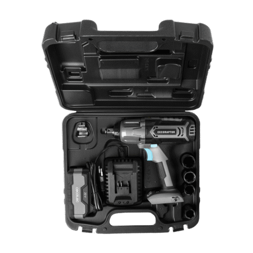 Imagen 2 Llave de impacto CecoRaptor Perfect Impact 4020 Ultra con 400 Nm de torque, batería 20V 4000mAh y 2300 rpm. Ideal para trabajos de alta potencia y precisión.