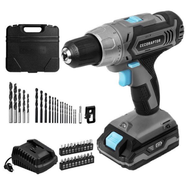 Imagen 3 Taladro a batería CecoRaptor Perfect Drill de 20V con 46 Nm de torque, 1550 rpm y autonomía de 60 min. Ideal para bricolaje doméstico exigente y profesional.