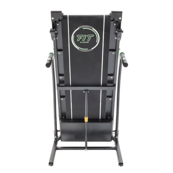 Imagen 4 Cinta de correr eléctrica plegable RunnerFit Sprint con pulsómetro, pantalla LED y 12 programas. Alcanza 14 km/h y soporta hasta 120 kg para entreno seguro.