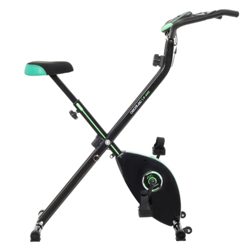Imagen 2 Bicicleta estática plegable X-Bike de Cecotec con volante de inercia de 2,5 kg, sistema Silence Fit, pulsómetro y pantalla LCD. Diseño ergonómico y compacto.