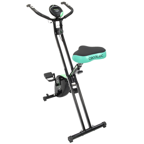Imagen 3 Bicicleta estática plegable X-Bike de Cecotec con volante de inercia de 2,5 kg, sistema Silence Fit, pulsómetro y pantalla LCD. Diseño ergonómico y compacto.