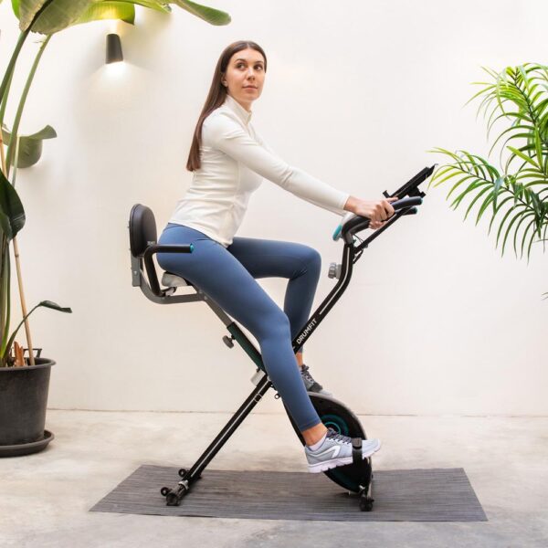 Imagen 8 Bicicleta estática plegable DrumFit X-Cycle 1500 Neo Pro con volante de inercia de 1,5 kg, frenado magnético, sistema Silence Fit y pantalla LCD.