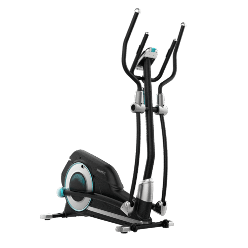 Imagen 2 Bicicleta elíptica DrumFit Elliptical 9000 Eir Pro con resistencia magnética regulable por motor, pantalla LCD, soporte para móvil y ruedas de transporte.