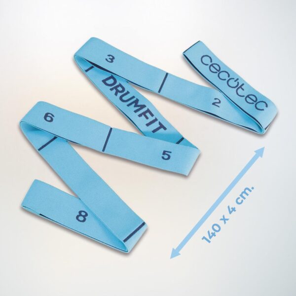 Imagen 8 Banda elástica DrumFit Elastiband de Cecotec. Diseñada con 8 niveles de resistencia para adaptar tus estiramientos y entrenamientos. Resistente y duradera.