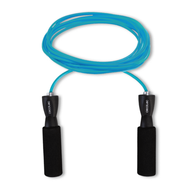 7129-Imagen-2 Imagen 2 Cuerda para saltar Cecotec DrumFit Jump Rope de PVC. Cuenta con agarres ergonómicos antideslizantes y sistema Smooth Bearing para un movimiento fluido.