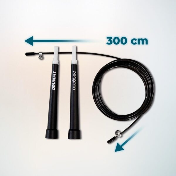Imagen 3 Comba de velocidad profesional DrumFit Speed Jump Rope de Cecotec. Diseñada con rodamientos de alta precisión y cable ajustable para entrenamientos intensos.