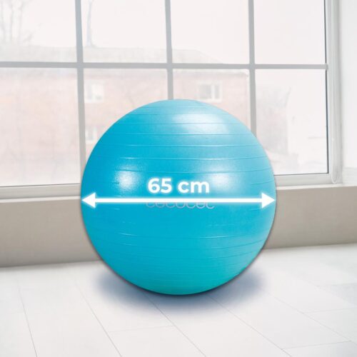 Imagen 2 Pelota de fitness DrumFit 65 Fitball de Cecotec con 65 cm de diámetro. Accesorio ideal para rutinas de yoga, pilates, estiramientos y trabajo de core.