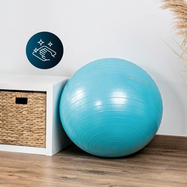 Imagen 6 Pelota de fitness DrumFit 65 Fitball de Cecotec con 65 cm de diámetro. Accesorio ideal para rutinas de yoga, pilates, estiramientos y trabajo de core.