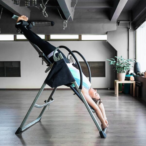 7193-Imagen-2 Imagen 2 Tabla de inversión plegable DrumFit Inversion 1800 con inversión total de 180º, 26 niveles ajustables y diseño ergonómico seguro para hasta 120 kg.