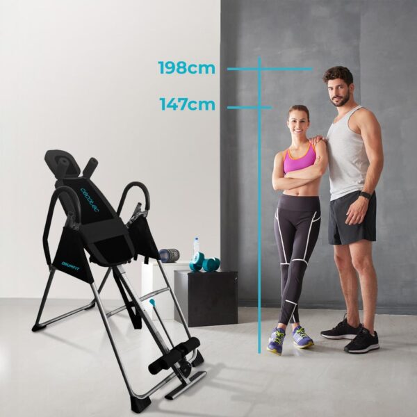7193-Imagen-4 Imagen 4 Tabla de inversión plegable DrumFit Inversion 1800 con inversión total de 180º, 26 niveles ajustables y diseño ergonómico seguro para hasta 120 kg.