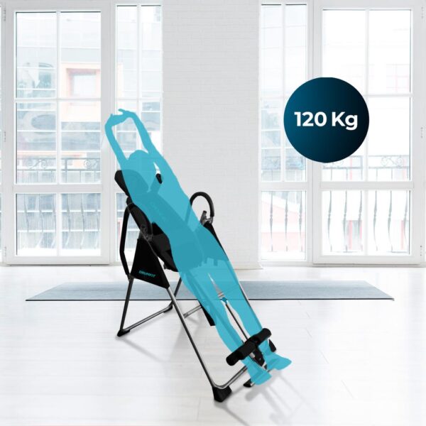 7193-Imagen-7 Imagen 7 Tabla de inversión plegable DrumFit Inversion 1800 con inversión total de 180º, 26 niveles ajustables y diseño ergonómico seguro para hasta 120 kg.
