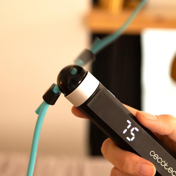 7196-Imagen-8 Imagen 8 Cuerda de saltar inteligente DrumFit SmartComba 3000 Connected de Cecotec. Diseño compacto, cuerda intercambiable, contador preciso y conectividad con App.