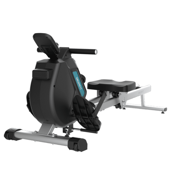 Imagen 2 Máquina de remo DrumFit Rower 5500 Regatta con resistencia magnética, volante de inercia de 5,5 kg y 24 niveles. Pantalla LCD y ruedas de transporte.