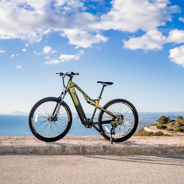 Imagen 5 Bicicleta eléctrica de montaña Cecotec Supreme de 29 pulgadas con 120 km de autonomía, doble suspensión, cambio Shimano Cues y frenos hidráulicos Tektro.