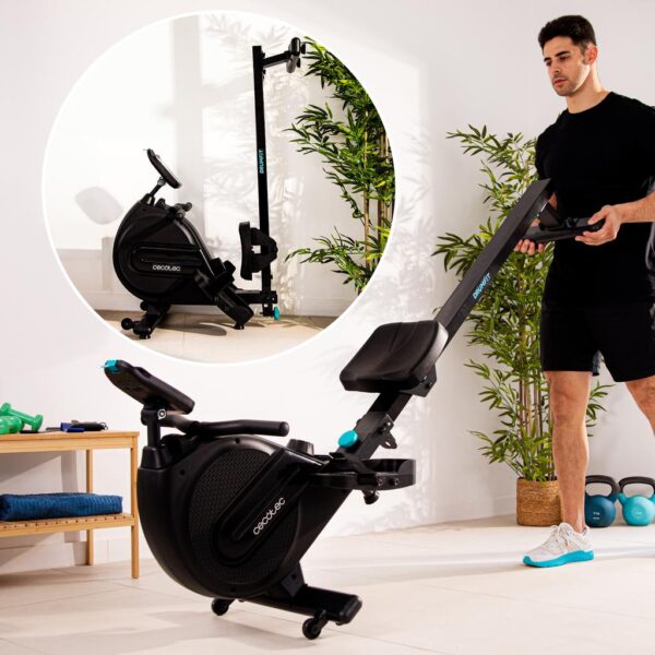 7223-Imagen-5 Imagen 5 Máquina de remo Drumfit Rower 9000 Regatta con resistencia magnética, 8 niveles y volante de inercia de 9 kg. Pantalla LCD y diseño plegable vertical.