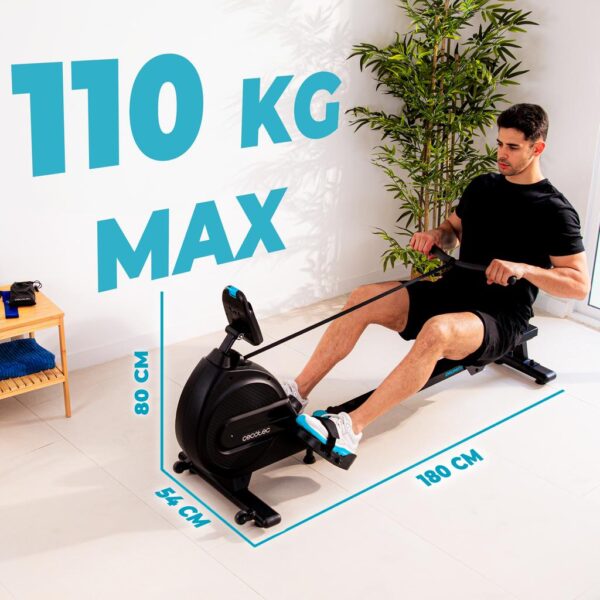 7223-Imagen-8 Imagen 8 Máquina de remo Drumfit Rower 9000 Regatta con resistencia magnética, 8 niveles y volante de inercia de 9 kg. Pantalla LCD y diseño plegable vertical.