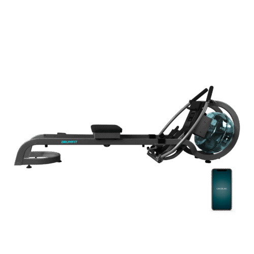 Imagen 2 Máquina de remo de agua Drumfit Rower 20000 Neptuno de Cecotec. Tanque de 11L, pantalla LCD, conexión a APP y doble manillar para entrenamientos en casa.
