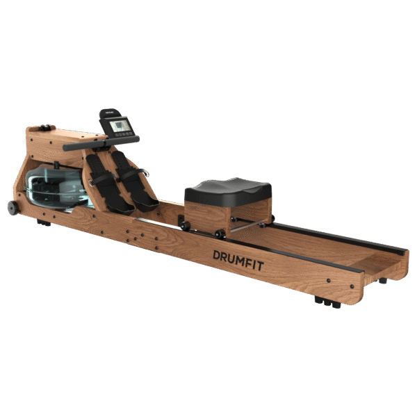 Imagen 2 Máquina de remo Drumfit Rower 20000 Neptuno Wood con resistencia de agua, tanque de 13L y elegante acabado en madera. Pantalla LCD y conexión con APP.