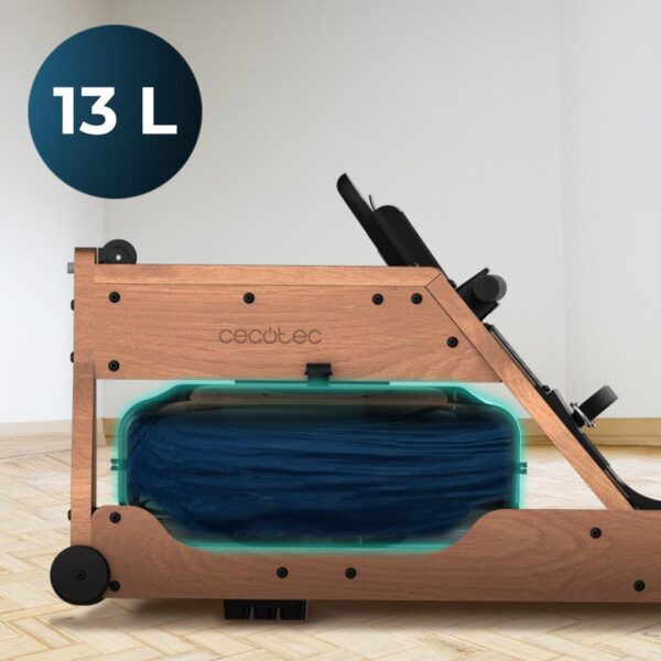 Imagen 5 Máquina de remo Drumfit Rower 20000 Neptuno Wood con resistencia de agua, tanque de 13L y elegante acabado en madera. Pantalla LCD y conexión con APP.