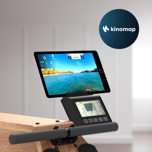 Imagen 6 Máquina de remo Drumfit Rower 20000 Neptuno Wood con resistencia de agua, tanque de 13L y elegante acabado en madera. Pantalla LCD y conexión con APP.