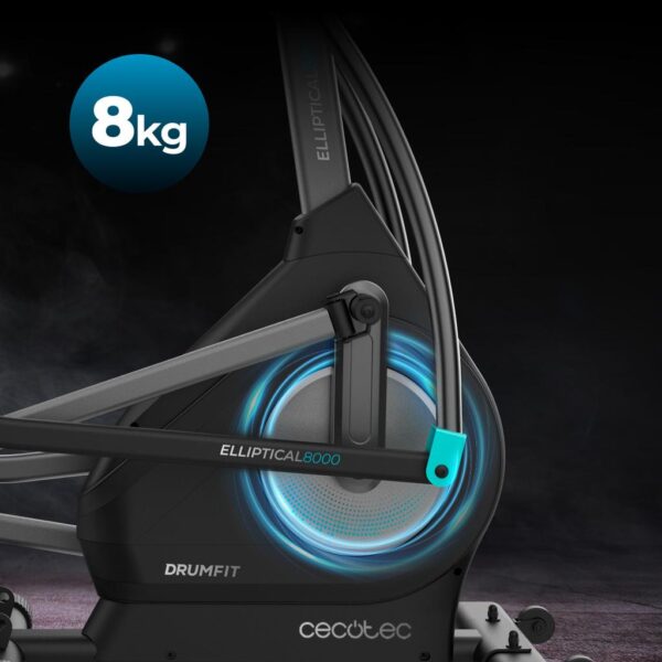 Imagen 4 Bicicleta elíptica Drumfit Elliptical 8000 Motor Pro con resistencia magnética a motor, volante de inercia de 8 kg, pantalla LCD y zancada de 40 cm.