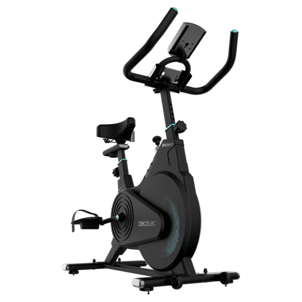 Imagen 2 Bicicleta indoor compacta Drumfit 10000 Race de Cecotec con volante de inercia de 10 kg, pantalla LCD, pulsómetro y resistencia por fricción regulable.