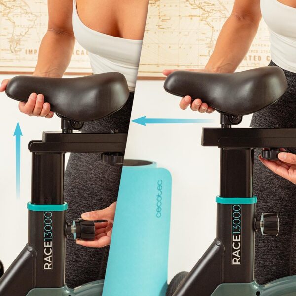 Imagen 5 Bicicleta indoor Drumfit 13000 Race Sprint con volante de 13 Kg, pulsómetro, pantalla LCD y resistencia por fricción para un entrenamiento eficiente.