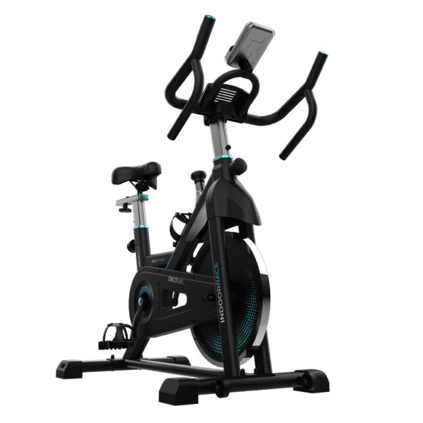 Imagen 2 Bicicleta de spinning Cecotec Drumfit Indoor 20000 Race con volante de inercia de 20 kg, resistencia por fricción, pulsómetro y pantalla LCD para tu hogar.
