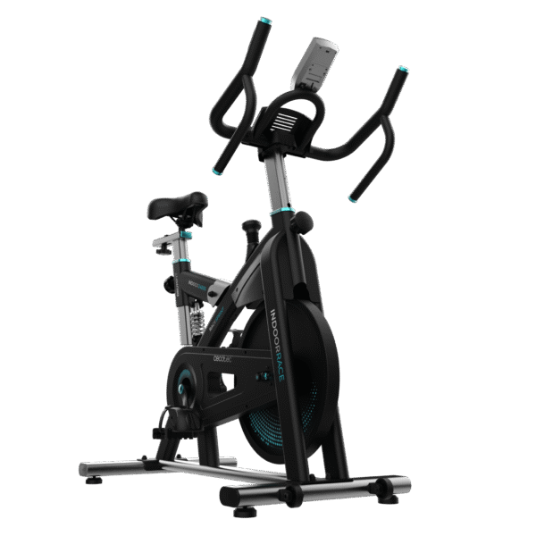 Imagen 2 Bicicleta de spinning Drumfit Indoor 24000 Race Sprint con volante de 24 kg, resistencia por fricción, pulsómetro, pantalla LCD y conectividad con APP.