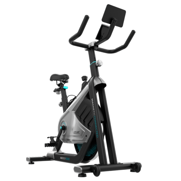 Imagen 2 Bicicleta indoor DrumFit 15000 Magnetic Connected Cecotec. Volante de 15 kg, resistencia magnética, conexión APP, pantalla LCD, pulsómetro y sillín de gel.