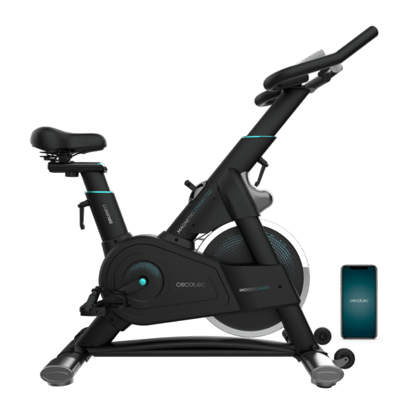Imagen 4 Bicicleta indoor DrumFit con resistencia magnética, volante de 24 kg y conectividad APP. Pantalla LCD y pulsómetro integrados para entrenamientos avanzados.