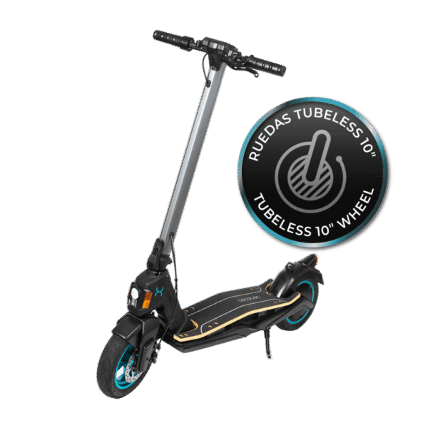 Imagen 2 Patinete eléctrico Cecotec Bongo Serie S+ Max Infinity con 750 W, autonomía de 30 km, ruedas tubeless de 10 pulgadas y doble sistema de frenado de seguridad.