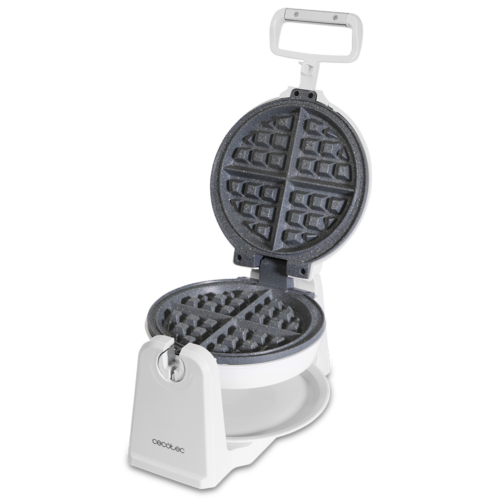 Imagen 2 Gofrera eléctrica de 1000 W con sistema giratorio Sphere de 180º. Revestimiento antiadherente RockStone y calentamiento uniforme para unos gofres perfectos.
