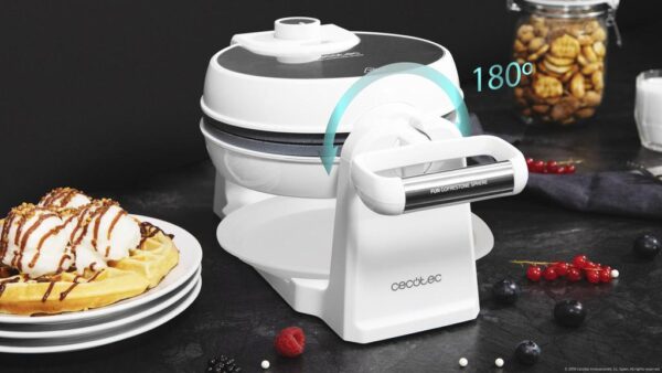 Imagen 5 Gofrera eléctrica de 1000 W con sistema giratorio Sphere de 180º. Revestimiento antiadherente RockStone y calentamiento uniforme para unos gofres perfectos.