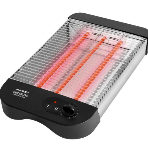 8010-Imagen-2 Imagen 2 Tostador plano horizontal de 900 W con 3 resistencias de cuarzo y 6 niveles de potencia. Incluye bandeja recogemigas y hueco recogecables para mayor comodidad.