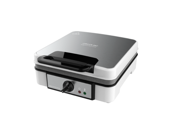 Imagen 5 Gofrera eléctrica de 1200 W con acabados en acero inoxidable. Prepara 4 gofres con revestimiento RockStone antiadherente y potencia regulable.