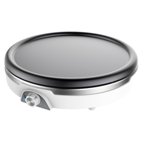 Imagen 2 Crepera eléctrica de 1000 W con placa XL de 38 cm y revestimiento RockStone antiadherente. Termostato regulable y acabado Inox para cocinar crepes uniformes.