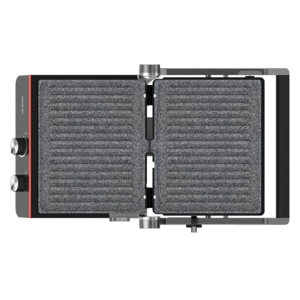 Imagen 4 Parrilla eléctrica de 2200 W con placas RockStone extraíbles y apertura 180º. Control digital de tiempo y temperatura para un cocinado preciso y fácil limpieza.