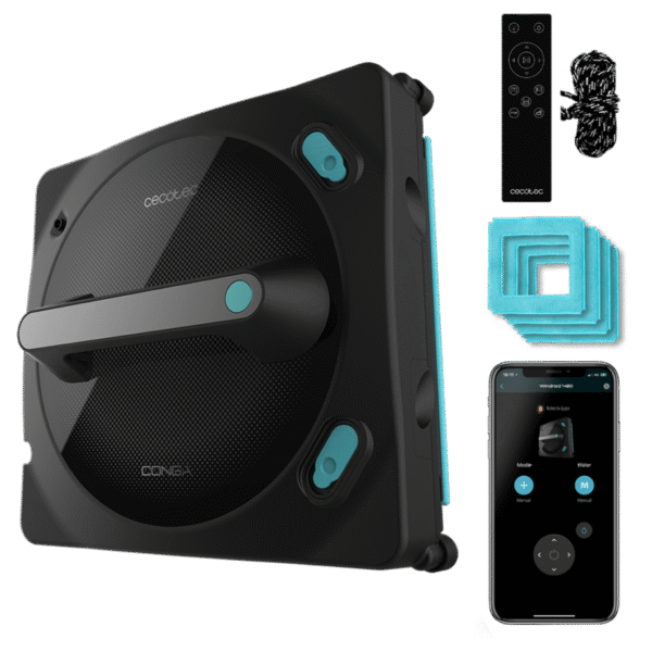 Robot limpiacristales Conga Windroid 1490 TwerkingSpray Connected con sistema de pulverización y mopa vibratoria